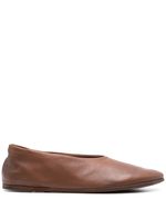 Marsèll ballerines en cuir à bout en amande - Marron