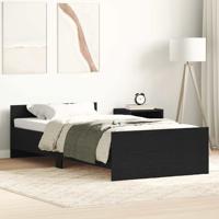 Bedframe zonder matras 90x200 cm spaanplaat zwart eikenkleurig