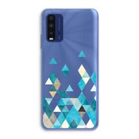 Gekleurde driehoekjes blauw: Xiaomi Redmi 9T Transparant Hoesje