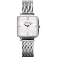 Zinzi ZIW1717 Horloge Square Mini Mesh staal-parelmoer zilverkleurig-wit 22 mm + gratis armband - thumbnail