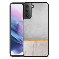 Samsung Galaxy S21 Plus Houten Print Telefoonhoesje Wood Concrete