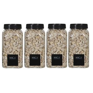 4x Decoratie/hobby steentjes creme 650 ml