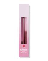 HEMA Huishoudkaarsen ⌀2.2x25cm Kleurverloop Roze - 2 Stuks (roze)