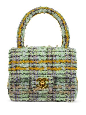 CHANEL Pre-Owned mini sac à main Classic Flap en tweed (1992) - Vert