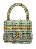 CHANEL Pre-Owned mini sac à main Classic Flap en tweed (1992) - Vert