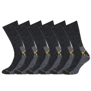 STAPP Thermosokken Heren Yellow 6-pack Antraciet Melange-39/42