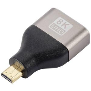 SpeaKa Professional SP-11302016 HDMI Adapter [1x HDMI-stekker D micro - 1x HDMI-bus] Zwart, Zilver UHD 8K @ 60 Hz, UHD 4K @ 120 Hz