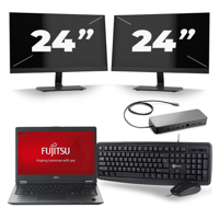 Fujitsu LifeBook U728 - Intel Core i7-8e Generatie - 12 inch - 16GB RAM - 256GB SSD - Windows 11 + 2x 24 inch Monitor Fujitsu LifeBook U728 - Intel Core i7-8e Generatie - 12 inch - 16GB RAM - 256GB SSD - Windows 11 + 2x 24 inch Monitor