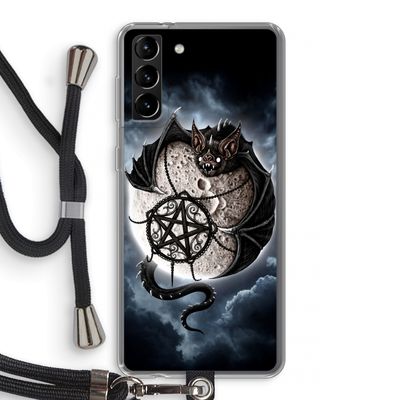 Volle maan: Samsung Galaxy S21 Plus Transparant Hoesje met koord