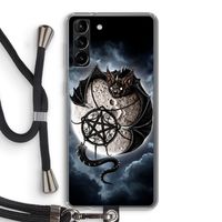 Volle maan: Samsung Galaxy S21 Plus Transparant Hoesje met koord