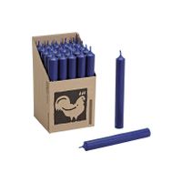 Set van 25x donkerblauwe kaarsen/dinerkaarsen 18 cm 7-8 branduren   - - thumbnail