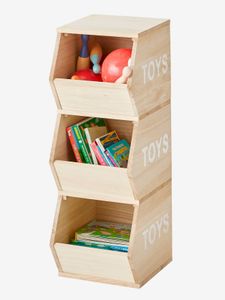 Verticaal meubel 3 bakken Toys hout