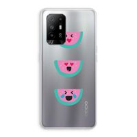 Smiley watermeloen: Oppo A94 5G Transparant Hoesje