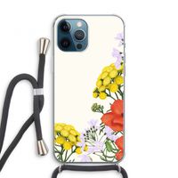 Wilde bloemen: iPhone 12 Pro Transparant Hoesje met koord