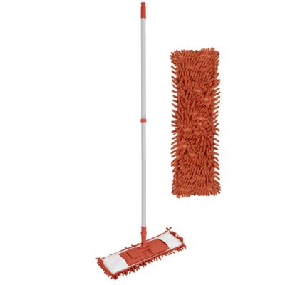 Vloerwisser microvezel systeem - grote noppen - vloertrekker - oranje - met 1 extra dweil