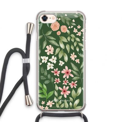 Botanical green sweet flower heaven: iPhone 7 Transparant Hoesje met koord