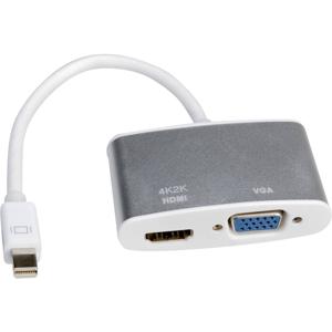 Roline 12.03.3161 DisplayPort-kabel Mini-displayport / VGA Adapterkabel Mini DisplayPort-stekker, VGA-bus 15-polig 0.10 m Zilver (metallic)