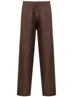 Amir Slama pantalon en lin à taille élastiquée - Marron Amir Slama pantalon en lin à taille élastiquée - Marron