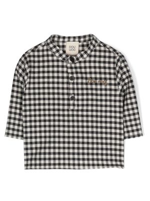 Douuod Kids chemise en coton à carreaux - Noir