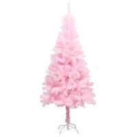 Kunstkerstboom met standaard 150 cm PVC roze