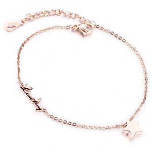Cilla Jewels enkelband Lucky Star Rose Goud