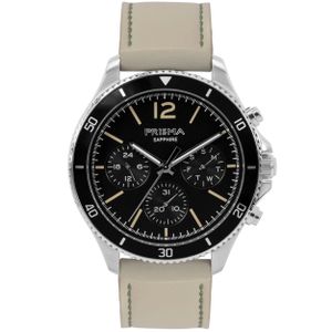 Prisma Herenhorloge P.1320 Lederen band Zilver