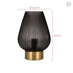 Pauleen Crystal Gloom tafellamp E14 Zwart, Geelkoper, Doorschijnend