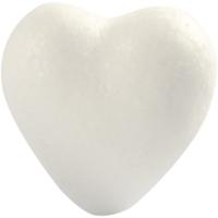 Creativ Company Harten, h: 6 cm, d: 3 cm, b: 6 cm, wit, 5 stuk/ 1 doos