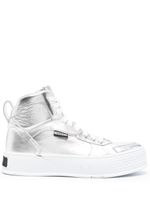 Moschino high-top leather sneakers - Argent