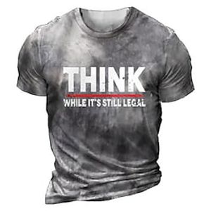 Voor heren T-shirt T-shirts verontruste t-shirt Grafisch Brief Strakke ronde hals Kleding 3D-afdrukken Buiten Casual Korte mouw Afdrukken Vintage Modieus Ontwerper Lightinthebox