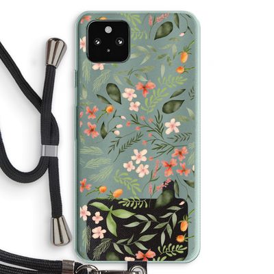 Sweet little flowers: Pixel 5a 5G Transparant Hoesje met koord