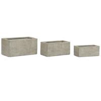 Plantenbak Home ESPRIT Beige Glasvezel Magnesium 74,5 x 37,5 x 37,5 cm