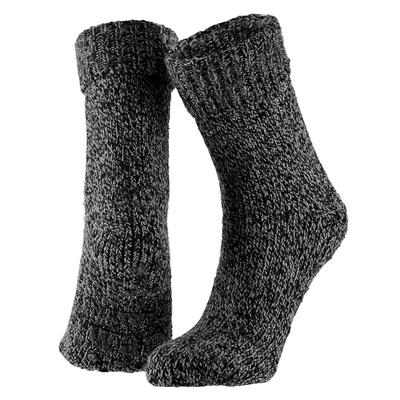 Apollo Anti-slip huissokken/slofsokken - wol - dames zwart - maat 35-38