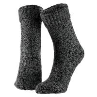 Apollo Anti-slip huissokken/slofsokken - wol - dames zwart - maat 35-38