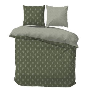 iSleep Dekbedovertrek Ingrid - Groen - Lits-jumeaux XL 260x200/220 cm