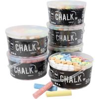Creativ Company Stoepkrijt, afm 2,5x12 cm, diverse kleuren, 6x50 stuk/ 1 doos