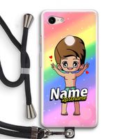 Chibi Maker man: Pixel 3 Transparant Hoesje met koord