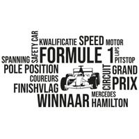 Formule 1 woord cloud, Hamilton - Muursticker