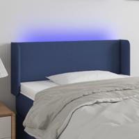 Hoofdbord LED 93x16x78/88 cm stof blauw