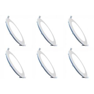 LED Downlight Slim 6 Pack - Inbouw Rond 3W - Dimbaar - Helder/Koud Wit 6400K - Mat Wit Aluminium - Ø83mm