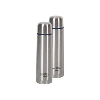 San Ignacio thermosfles / isoleerkan - Set van 2x stuks - 350 ml - RVS - zilver - Koffie en thee