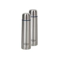 San Ignacio thermosfles / isoleerkan - Set van 2x stuks - 350 ml - RVS - zilver - Koffie en thee