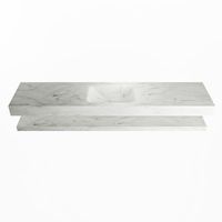 MONDIAZ ALAN-DLUX 200cm planchet Opalo. Vrijhangende wastafel CLOUD midden 1 kraangat, kleur Opalo.