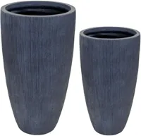 Mcollections Vaas Nora Egg Hoog - Ø44 x H77 - Clayfibre - Grafiet