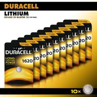 Duracell Knoopcel Lithium - CR1620 3V knoopcel batterijen - 68 mAh - voordeelverpakking - 10 stuks - thumbnail