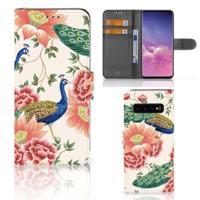 Telefoonhoesje | Met pasjeshouder | voor Samsung Galaxy S10 Pink Peacock Telefoonhoesje | Met pasjeshouder | voor Samsung Galaxy S10 Pink Peacock