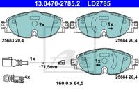 Remmenset, remschijf ATE, Remschijftype: Geventileerd: , Inbouwplaats: Vooras, u.a. für Seat, VW, Audi, Skoda - thumbnail