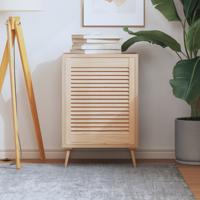 VidaXL Kastdeur met lamellen 61,5x49,4 cm massief grenenhout