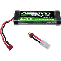 Absima NiMH accupack 7.2 V 4200 mAh Aantal cellen: 6 Hardcase T-bussen, Tamiya-bus