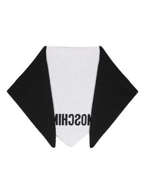 Moschino écharpe bicolore à logo imprimé - Noir